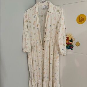 C&C California White Dress with Multicolor Floral Design